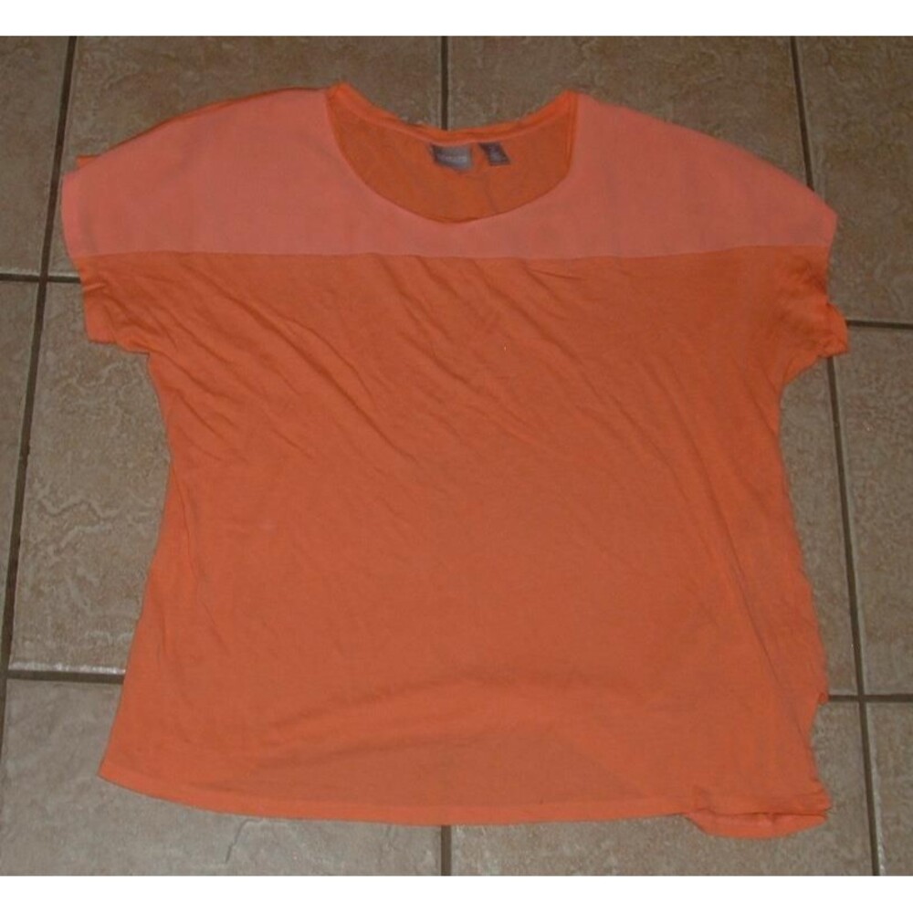 Tangerine Orange Sz 2 or Sz Large Casual Wear Soft Cotton Blend Shirt CHICO'S